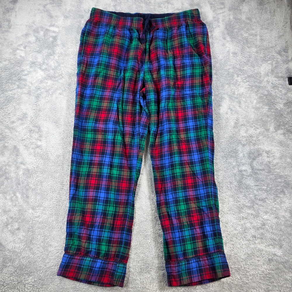 Lands End Plaid Flannel Pajama Pants Multi Color Large 14-16 Womens Loungewear